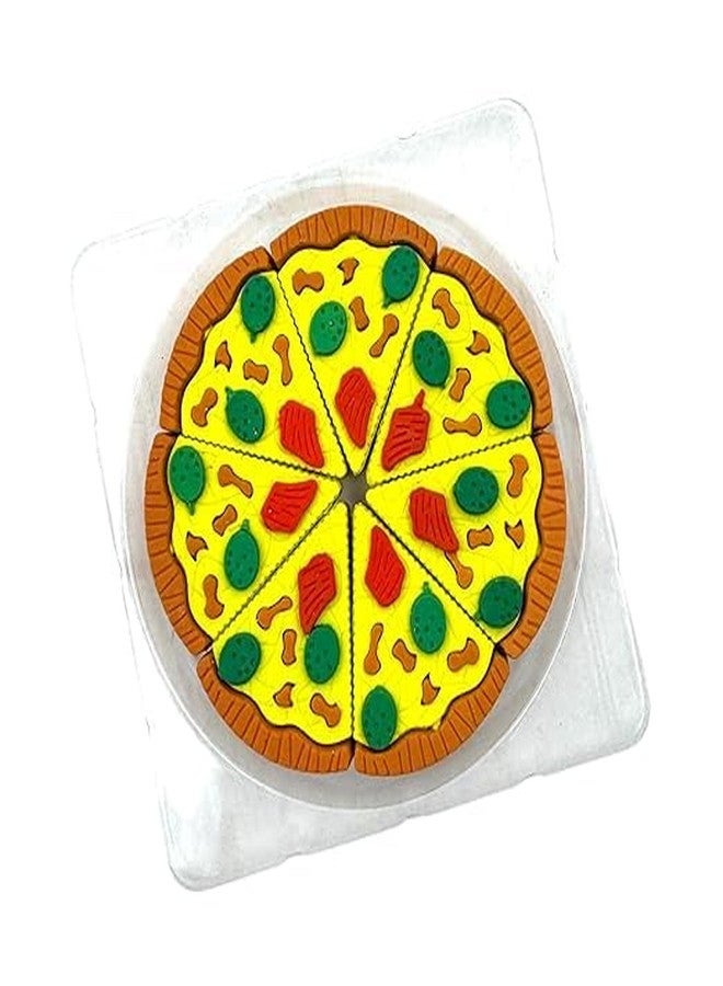 Magic Star Pizza Slice Eraser Set for Kids Cute Food Shaped Puzzle Erasers Removable Pieces Fun Stationery for School Art Office Use. (Pack of 1) (3) - Image 3